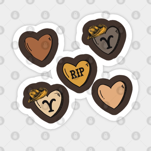 Yellowstone Candy Heart RIP Valentines Day Design Sticker by Sheila’s Studio